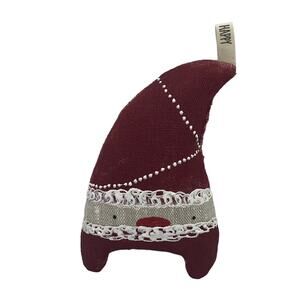 Handcrafted HandyHappy Red Christmas Elf Ornament Stuffed Polyfill & Handpainted